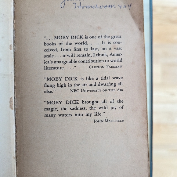 Vintage Moby Dick Book, Classic Fiction Paperback Book 1959, Gift For Book Lover - Picture 8 of 11